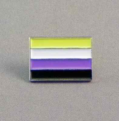 NICHT BINÄRE FLAGGE EMAILLE PIN ABZEICHEN - NEU