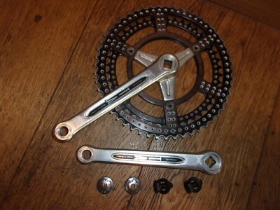 Tretlager TA Specialités Kurbelgarnitur old french bike 52/44 schwarz gebohrt 3-armig
