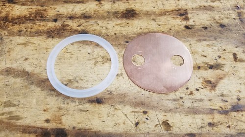 Wide Mouth Mason Jar Gasket, 32oz Copper Disk, 5/8" holes β¨ 1/2" pipe Thumper