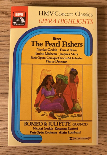 Bizet: The Pearl Fishers Opera Highlights Dervaux 1965 Cassette Tape
