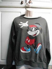 Disney Dark Gray Mickey Mouse Sweatshirt Sz L Misses