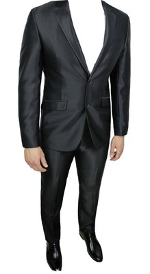Abito Uomo Smoking Nero Vestito Elegante Slim Fit Cerimonia Sartoriale |  eBay