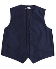 Men's Textured Solid Navy Tone on Tone Tuxedo Vest Formals Waistcoat Prom