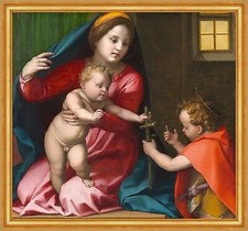 Madonna Bambino con San Giovanni Battista Andrea del Sarto B A2 00470 Incorniciata