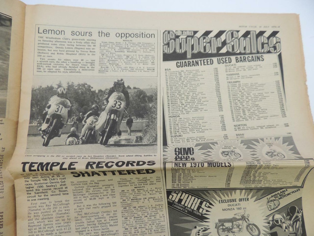 cb50書類 よたを様 July 29 1970 Motorcycle Newspaper Puch John Ward Honda CB450