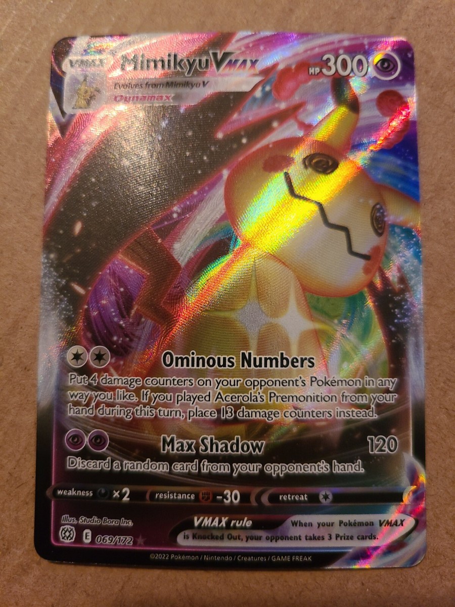 ミミック.72 Mimikyu VMAX - 069/172 Ultra Rare Brilliant Stars NM Pokemon