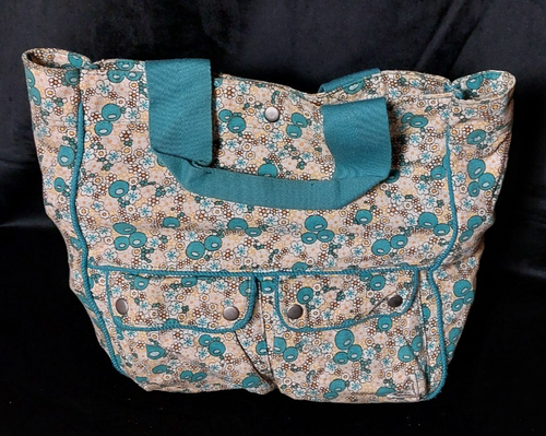 Roxy "Jet" Blue & Beige AOP Bubble Beach / Holiday Holdall / Travel Tote Bag - Picture 14 of 17