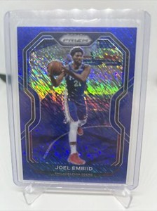 2019-20 Joel Embiid Panini Prizm Blue Shimmer /35 #141