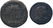 LOT OF 2 ROMAN COINS - 22MM AND 15MM