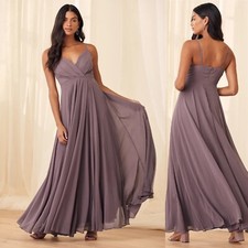NWT Lulus Sz XS All About Love Dusty Purple Maxi Dress Sleeveless Wedding Guest