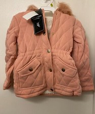 Girls Quilted Fleece Jacket w/ Hood Size 5