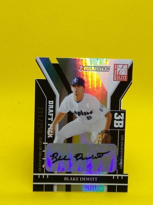 Blake Dewitt 2004 Elite Draft Pick DIE-CUT AUTOGRAPH #308 L.A. Dodgers *211/250*
