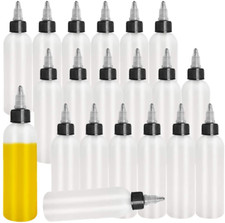 20 Pack 4Oz/120Ml Plastic Boston Squeeze Bottles,Empty Dispensing Bottles