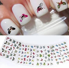 Nail Art 3D Gold Stickers Butterfly Stones Design Decoration Tips