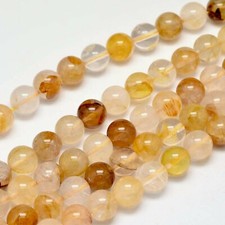 Natural Citrine Round Bead Strands