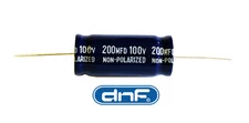 200 MFD Axial Electrolytic Non-Polar Capacitor 100 VOLT - FREE SAME DAY SHIPPING