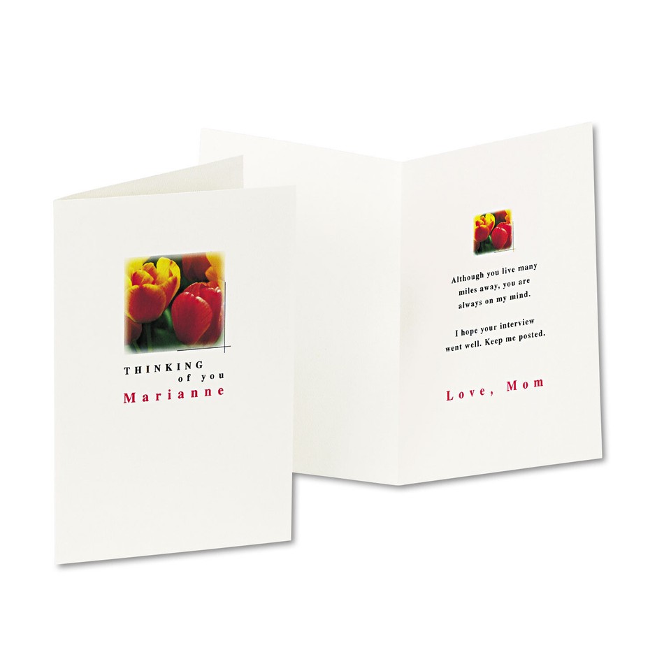 Avery Textured Half-Fold Greeting Cards Inkjet 5 1/2 x 8 1/2 Wht 30/Bx ...