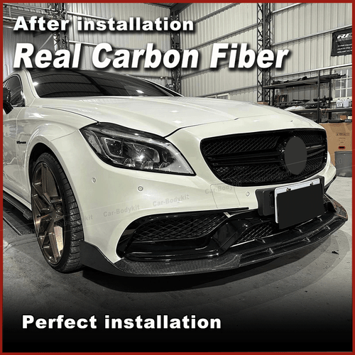 Fit for Mercedes Benz W218 CLS63AMG 2015-2017 REAL Carbon Fiber Front Bumper Lip - Picture 7 of 15
