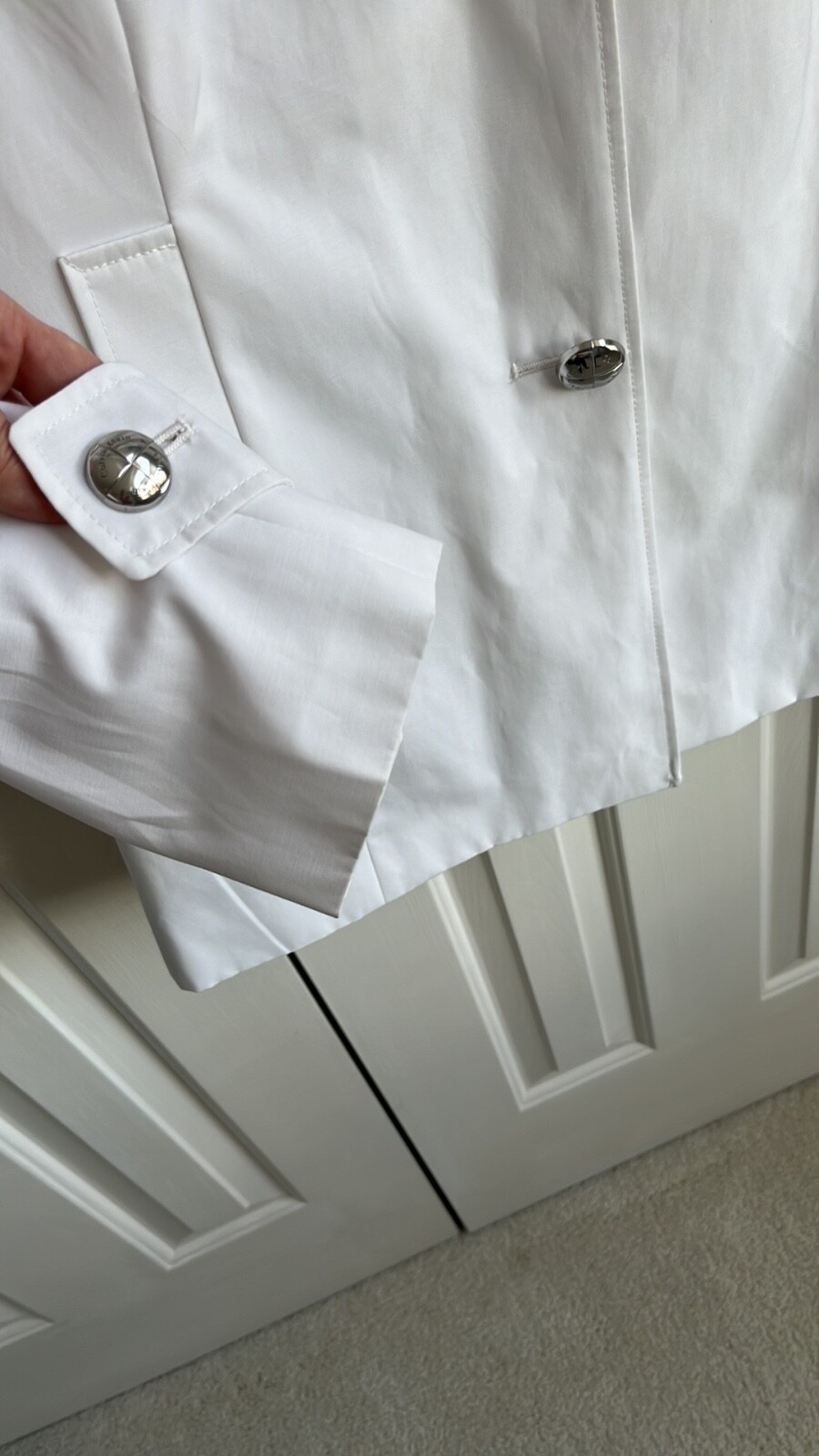 Calvin Klein, White lightweight jacket, silver bu… - image 5