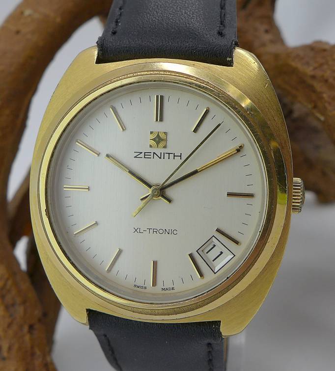 Original Zenith XL-Tronic Herrenuhr in Edelstahl vergoldet