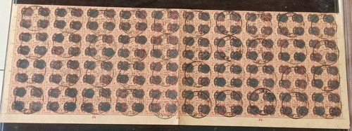 BURMA King GVI Peacock postmark part sheet of 160 Stamps MNH NOT AUTHENTICATED