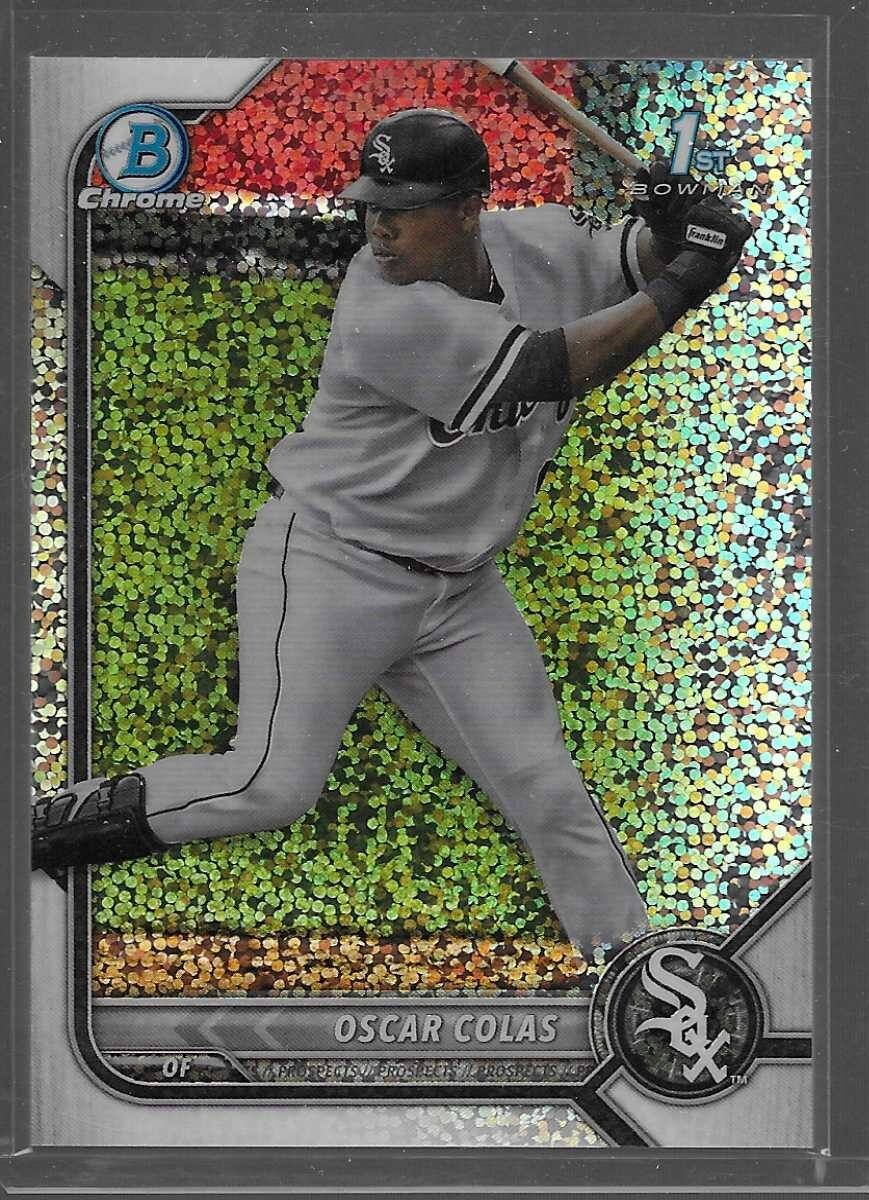 2022 Bowman Chrome Speckle Refractor Oscar Colas #BCP-152 White Sox #d 158/299