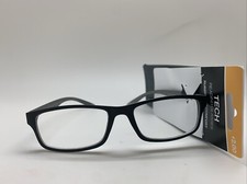 E281 Foster Grant TECH RUBBERIZED Tyler BLK BLACK 2.00 Reading Glasses READERS