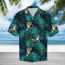 Donkey Funny Hawaiian Graphic Print Short Sleeve Unisex Silk Aloha Beachwear