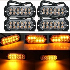 4x 12-led Amber Beacon Strobe Hazard Dash Light Bar Foglights 4x 12-led Amber Beacon Strobe Hazard Dash Light Bar Foglights