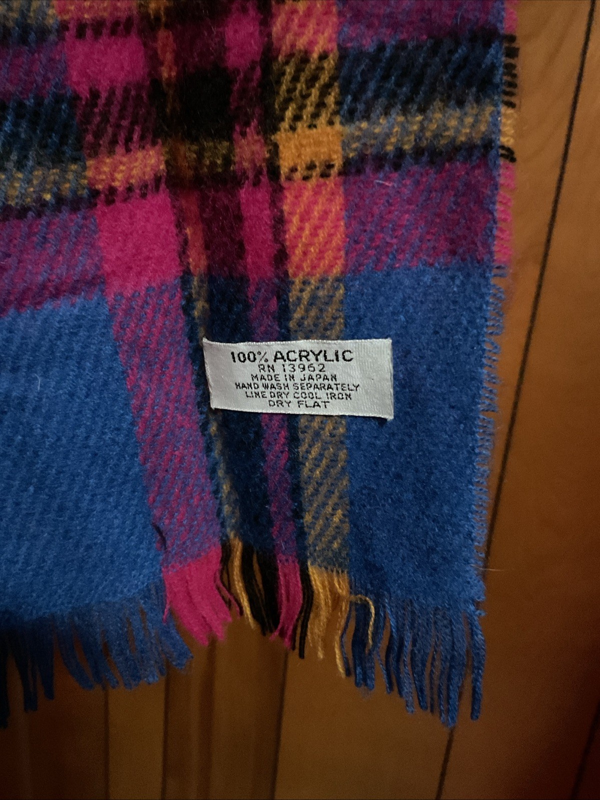 Vintage Rectangle Acrylic Rectangle Plaid Scarf 1… - image 4