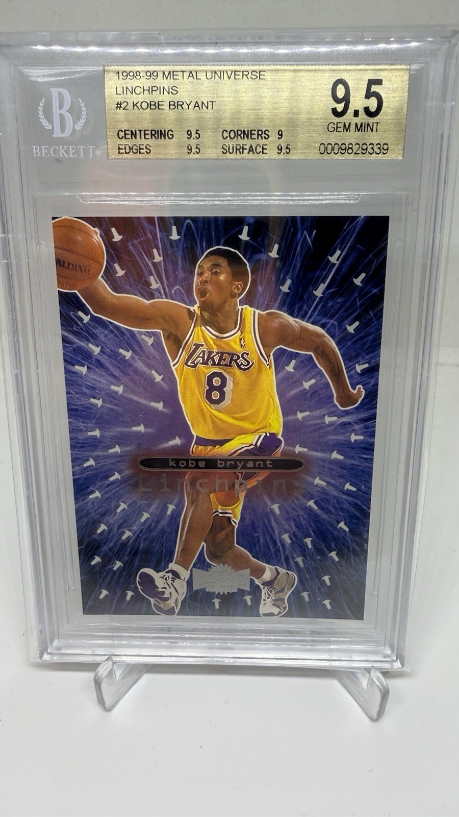 KOBE BRYANT 1998 Metal Universe Linchpins #2 Insert BGS 9.5 Gem Mint