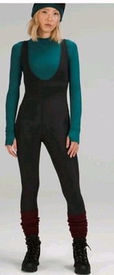 Women's Lululemon Ribbed Nulux Skiing Bodysuit Sz Medium Maroon