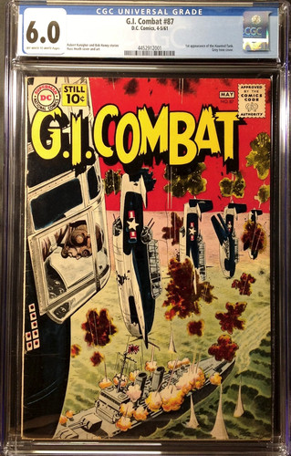 G.I. Combat #87 CGC 6.0🔥1st Haunted Tank🔥1961 Russ Heath Key Silver R12 441 cm