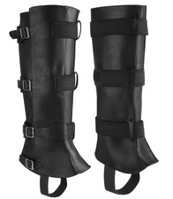 FORNYIN Black Men's Costume Boot Cover Renaissance Pirate Boots Medium,