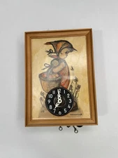 Vintage Reuge Musical Wall Clock Hummel Style Girl Doctor Zhivago Lara’s Theme