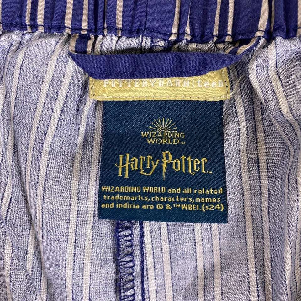 Pantalones de pijama Harry Potter Potter Pottery Barn adolescentes niños talla mediana rayas azul blanco Foto 2 de 4