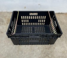 Black Bale Arm Crates 600x400x300mm Heavy Duty Extra Strong METAL HANDLES 53ltr
