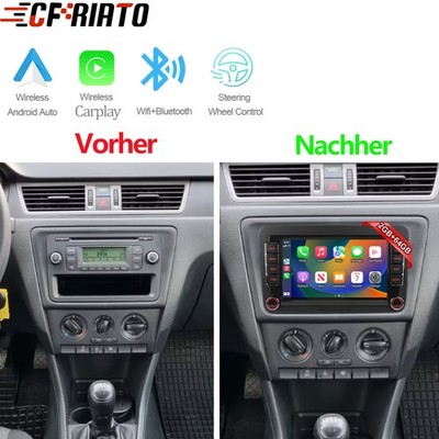 Für Skoda Rapid Spaceback 2012-2020 Android 15 Autoradio Carplay GPS Navi RDS FM