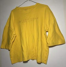 Saks Fifth Avenue Womens Yellow Embroidered C...