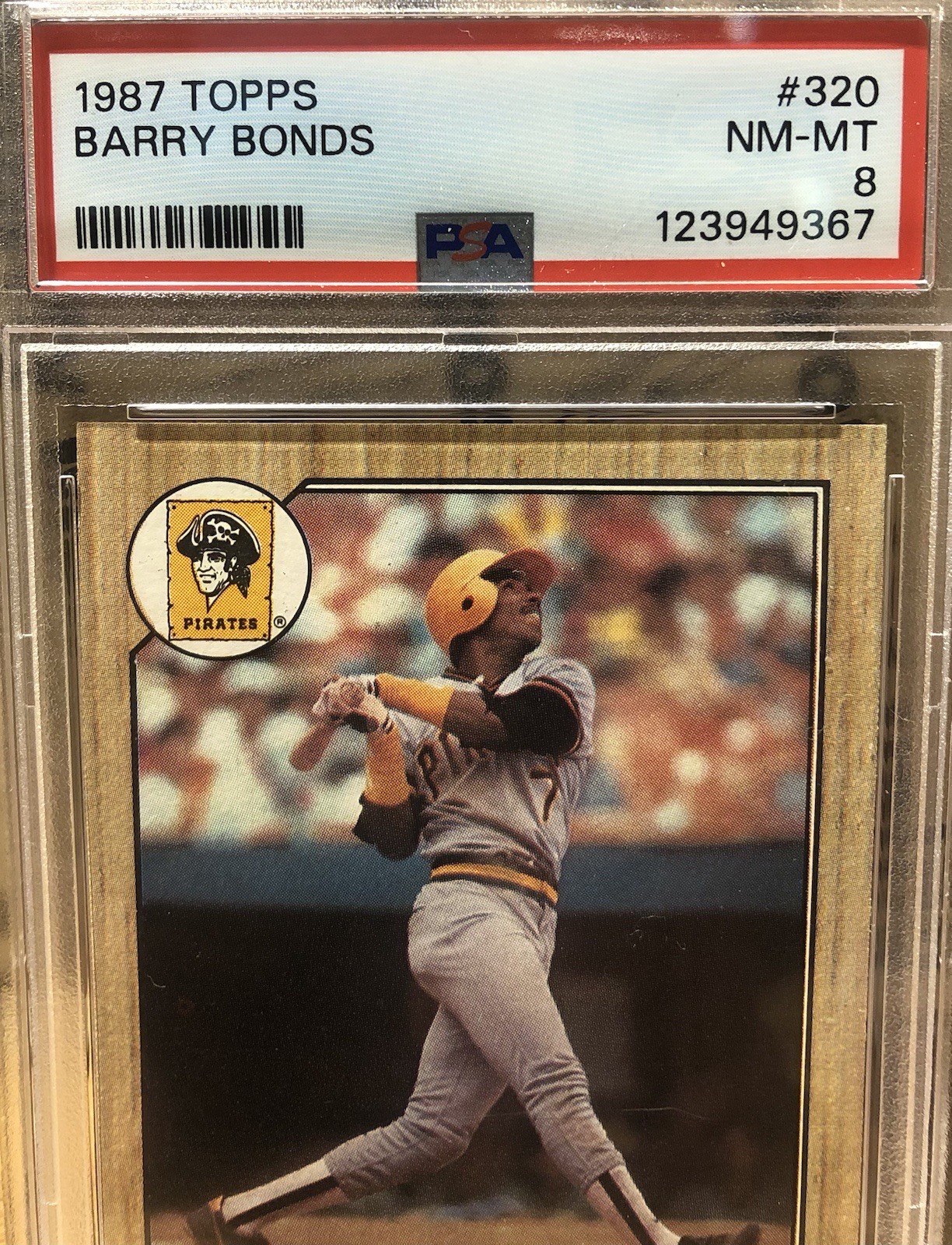 1987 Topps Barry Bonds Rookie Card #320 PSA 8 NM-MT view 3