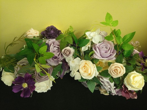 Ling's Moment Lilac & Gold Artificial Flowers w/ Vase Wedding Centerpieces 2 pc - Picture 10 of 17