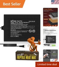 Compact Waterproof Reptile Heat Mat 6"x8" for Turtles, Lizards, Frogs