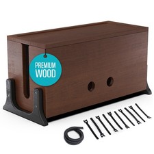 Extra Large Cable Management Box, Wood Cord Hider Box  Organizer for Power S...