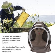 .Beekeeping Veil Hat Head Protection Mesh Cap Nylon Breathable Sun Proof