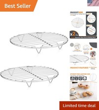 9 Inch Round Stainless Steel Cooking Rack Air Fryer Steamer Rack Silver