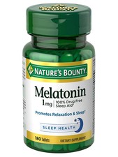 Nature's Bounty Melatonin 1 mg Tablets Promotes Relaxation  Sleep Health 180 Ct
