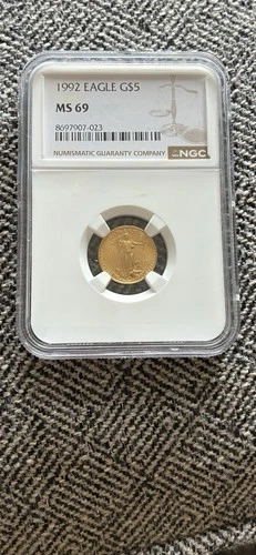 New Listing1992 $5 American Gold Eagle 1/10th Oz NGC MS69 Fine Gold US Key Date Coin