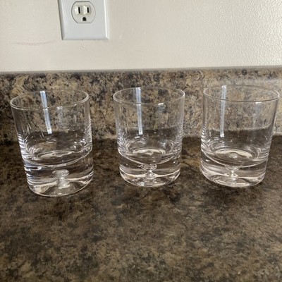 Krosno Poland Controlled Bubble Polished Whiskey Glass set of 3