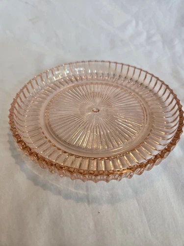 Pink Depression Glass Small Round Serving Dish Anchor Hocking Queen Mary