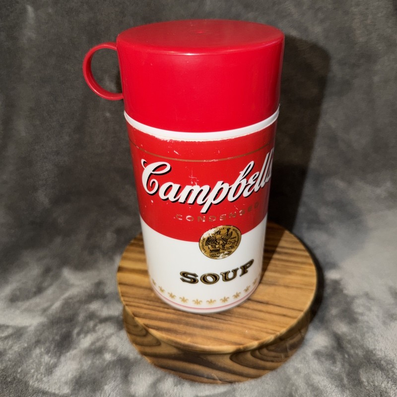 Vintage 1998 Campbells Soup Thermos HOT/COLD 11.5 oz. With Lid Cup 3 Pc # 80604